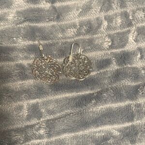 Silver Floral Earrings